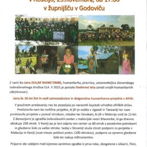 VEČER Z GOSTOM – predavanje z naslovom TOPLO SRCE AFRIKE