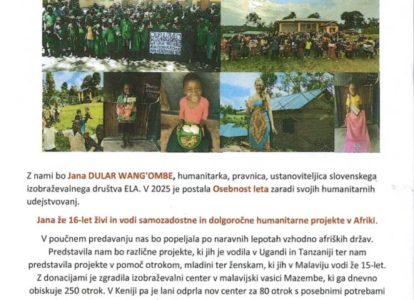 VEČER Z GOSTOM – predavanje z naslovom TOPLO SRCE AFRIKE