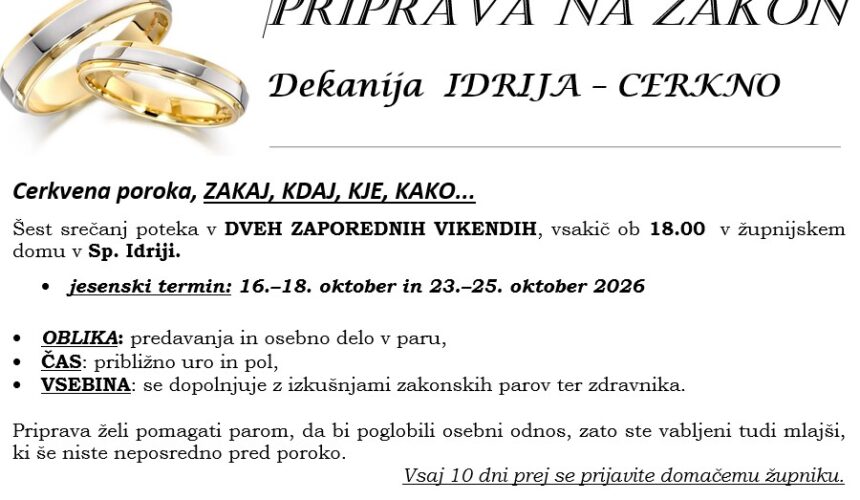 PRIPRAVA NA ZAKON PRIPRAVA NA ZAKON